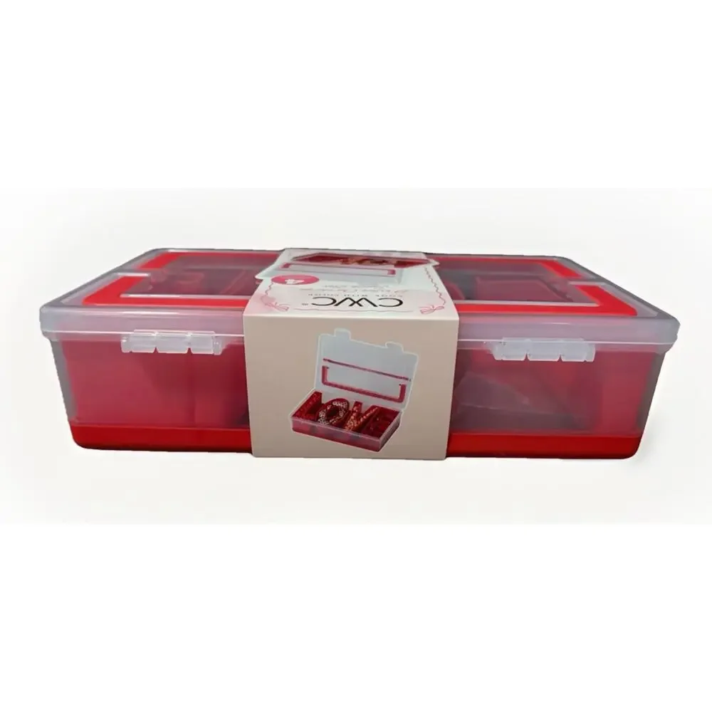 CWC LOVE Snack Box Bento 4 Compartment Snackle Container BPA Free Red Travel NEW